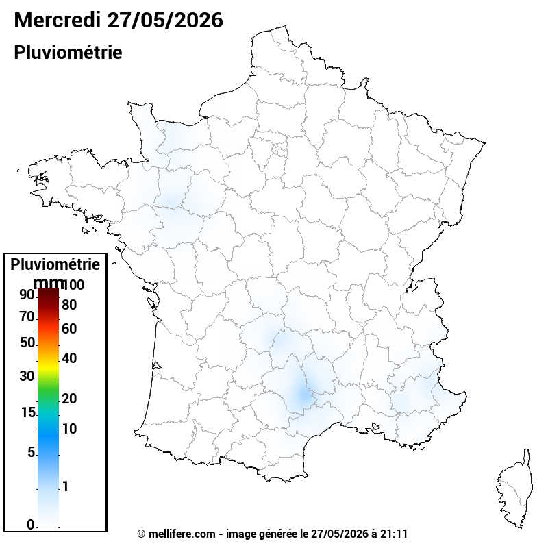 Prévision Pluviométrie 27/05