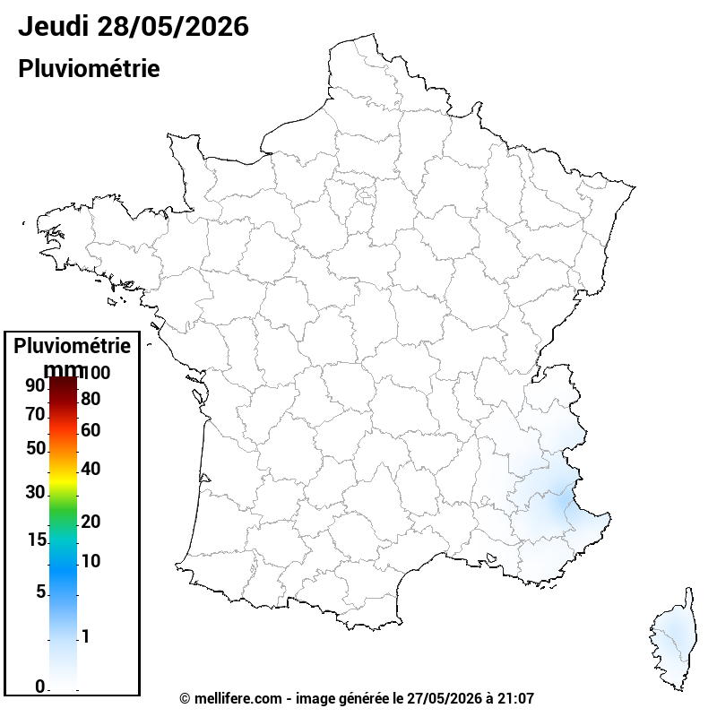 Prévision Pluviométrie 28/05