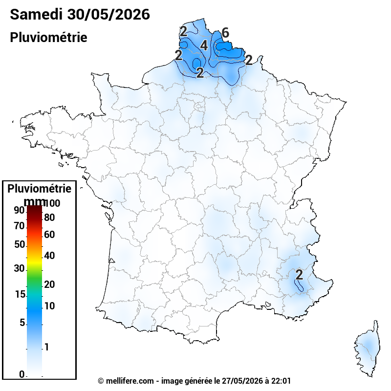 Prévision Pluviométrie 30/05