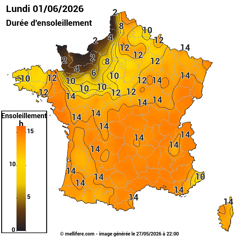 Prévision ensoleillement 27/05