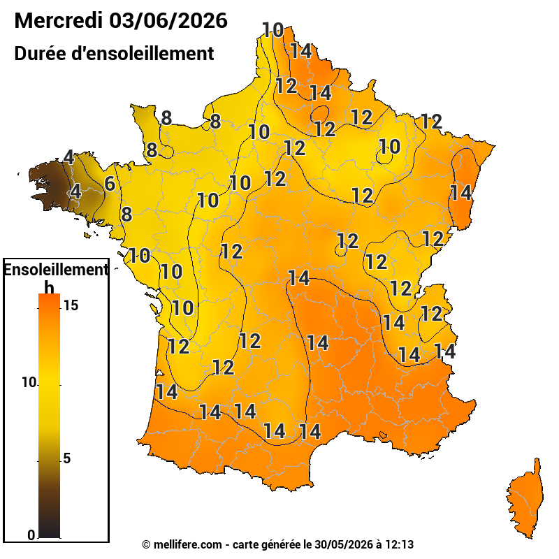 Prévision ensoleillement 30/05