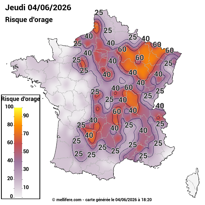Prévision risques orage 04/06