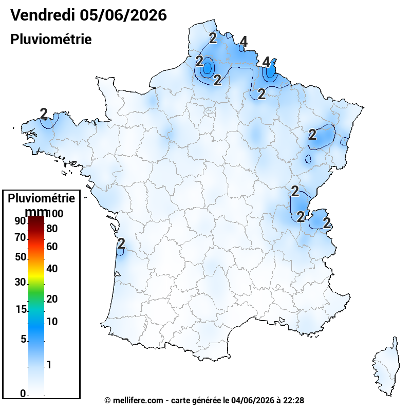 Prévision Pluviométrie 05/06