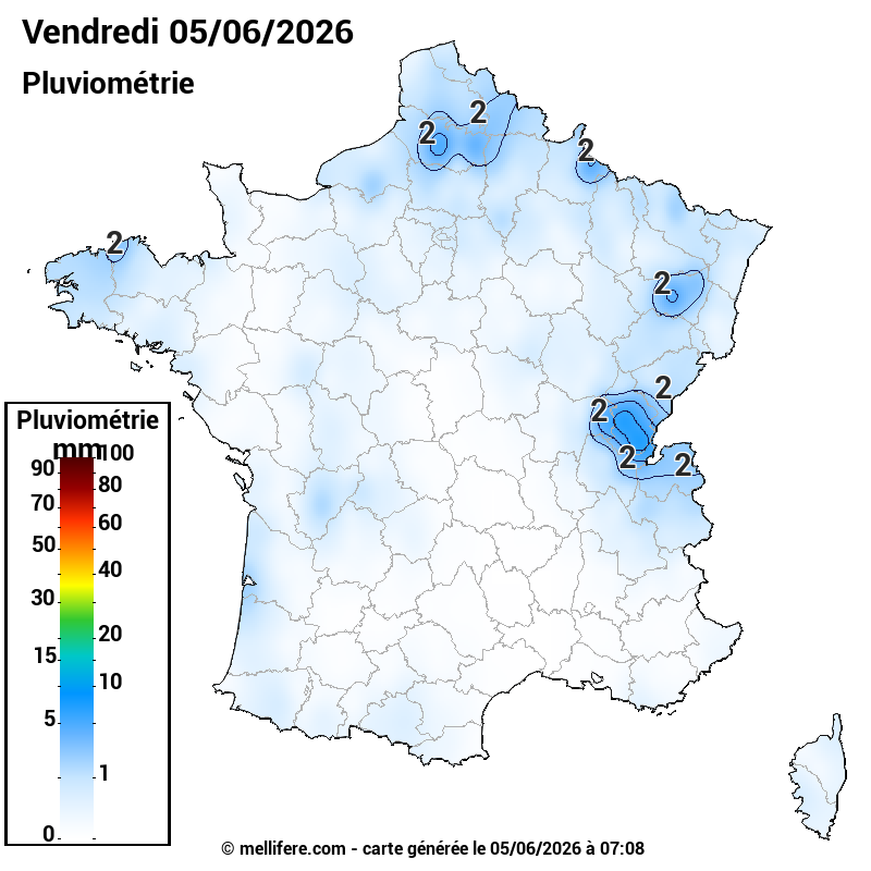 Prévision Pluviométrie 05/06