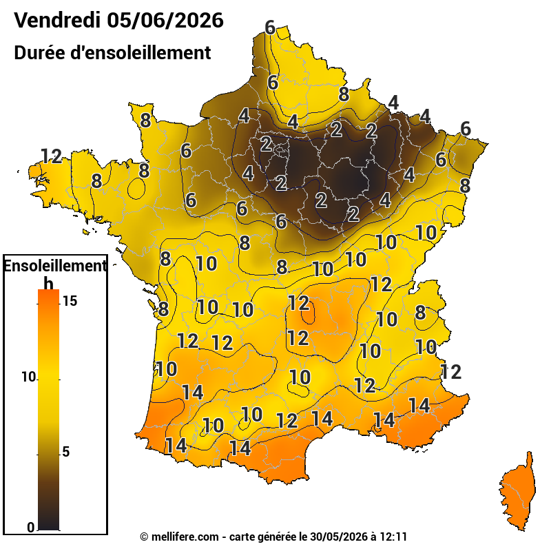 Prévision ensoleillement 30/05