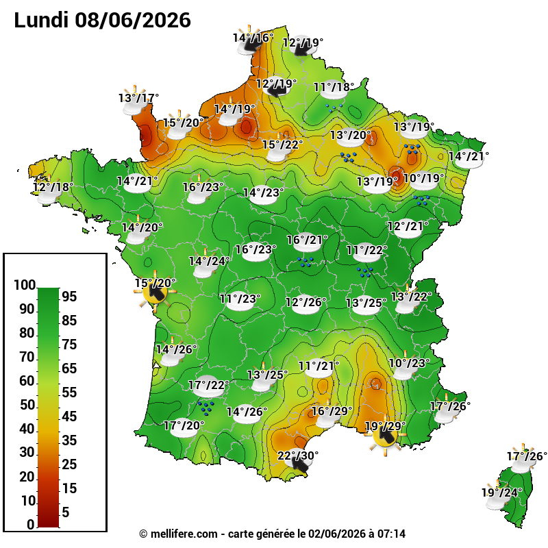 Carte des scores abeilles 08/06