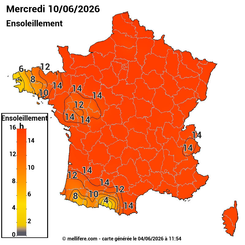 Prévision ensoleillement 04/06
