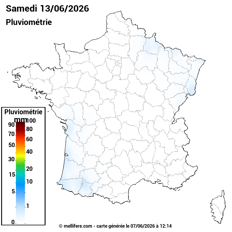 Prévision Pluviométrie 13/06