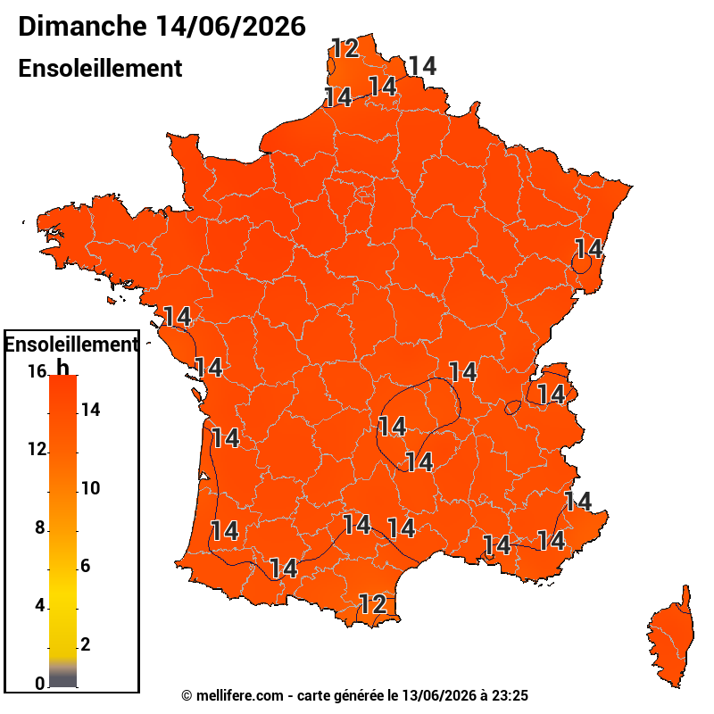 Prévision ensoleillement 14/06