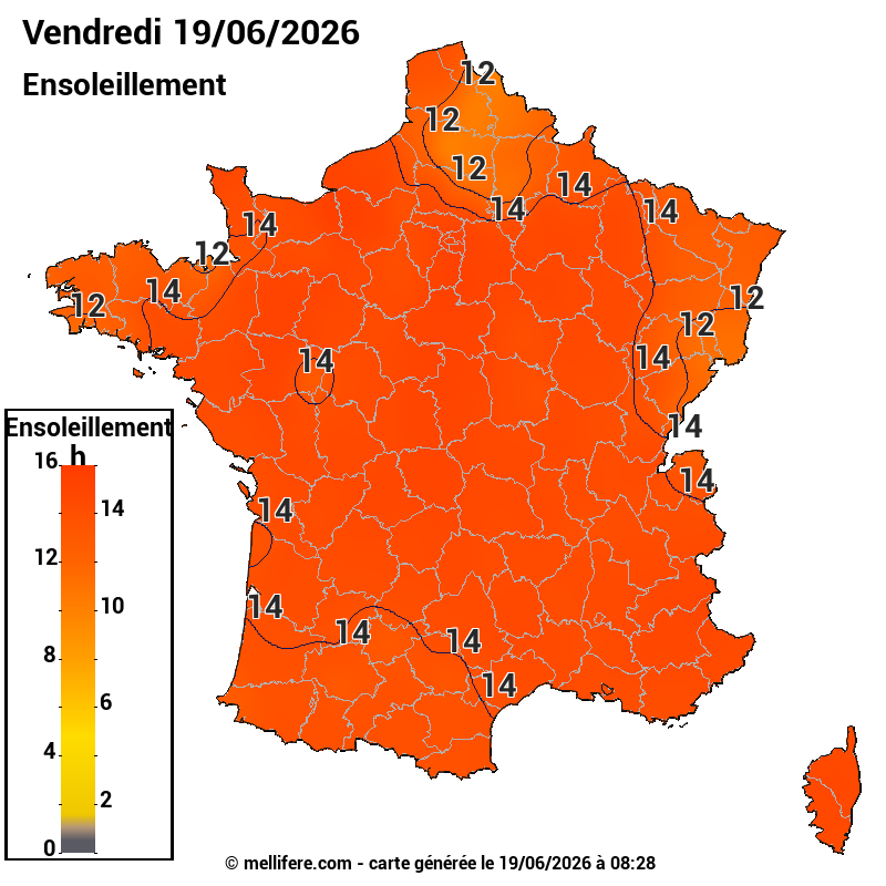 Prévision ensoleillement 19/06