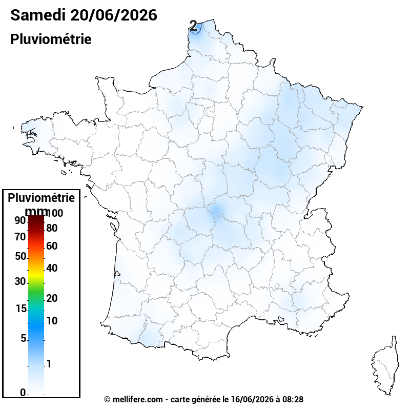 Prévision Pluviométrie 20/06