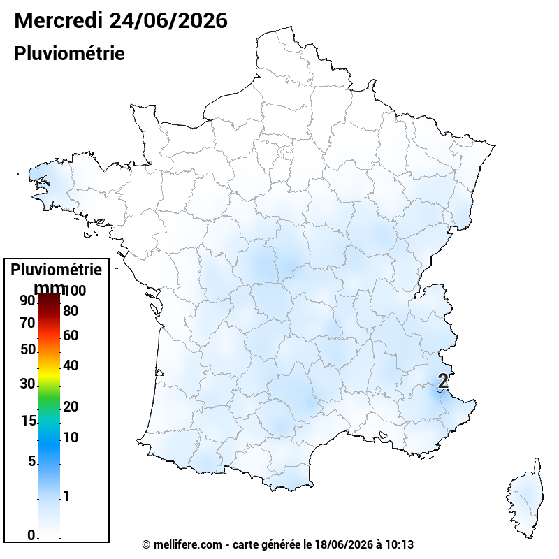 Prévision Pluviométrie 24/06