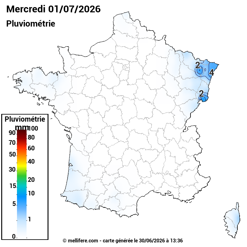 Prévision Pluviométrie 01/07