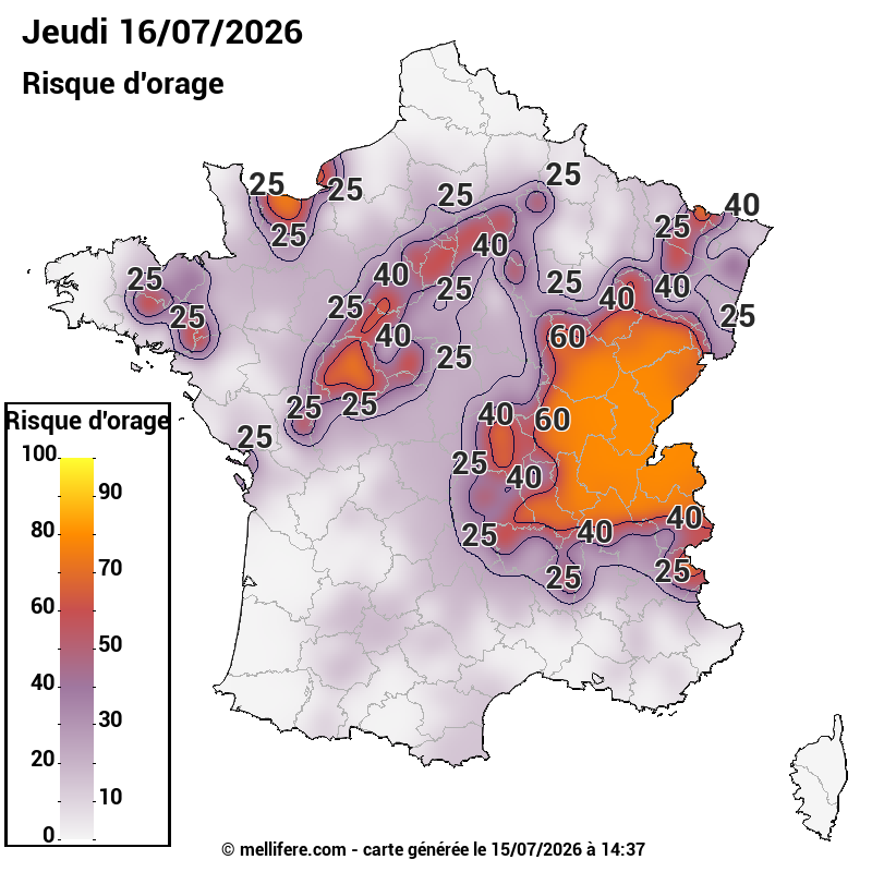 Prévision risques orage 16/07