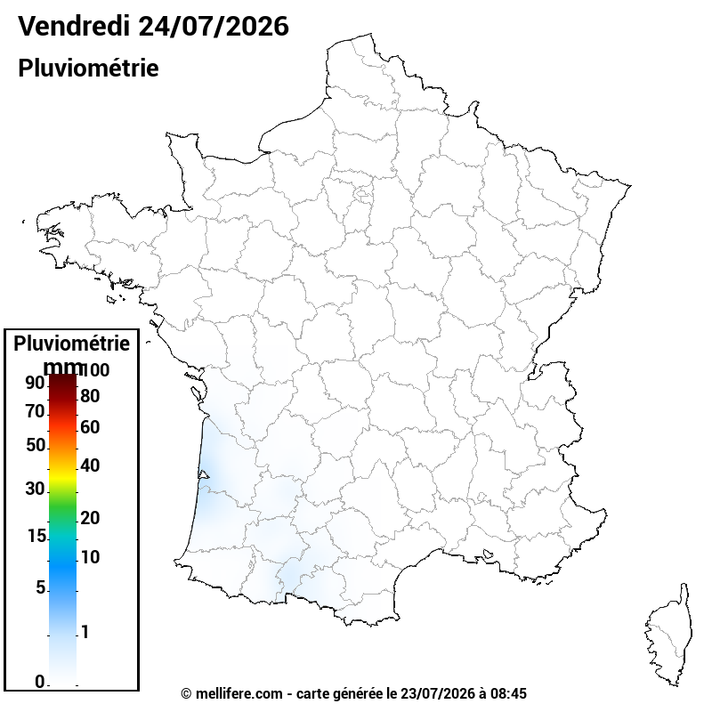Prévision Pluviométrie 24/07