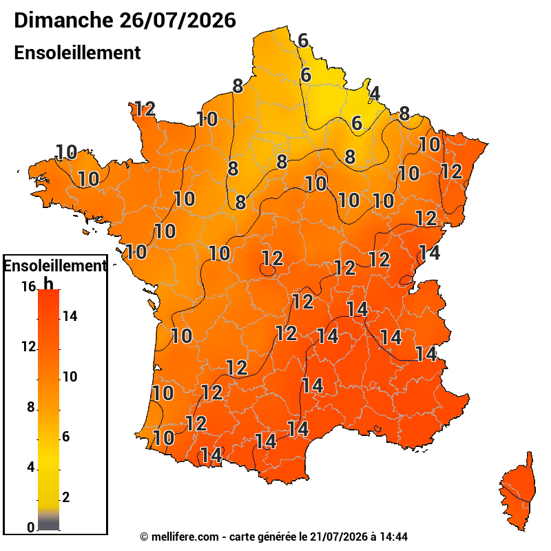 Prévision ensoleillement 22/07