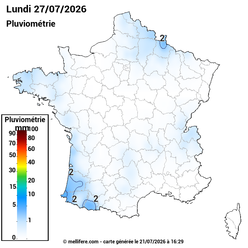 Prévision Pluviométrie 27/07