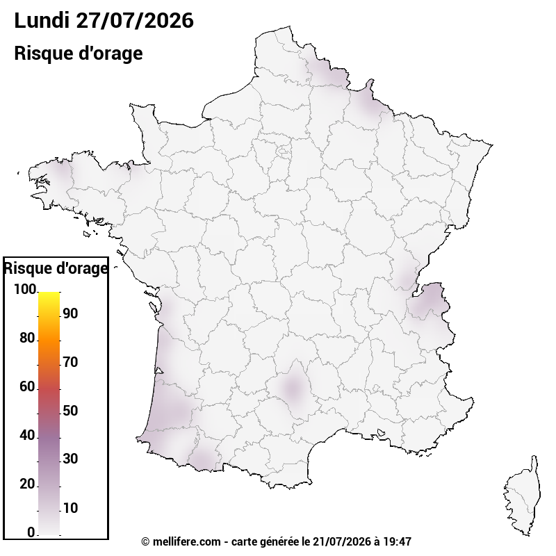 Prévision risques orage 22/07