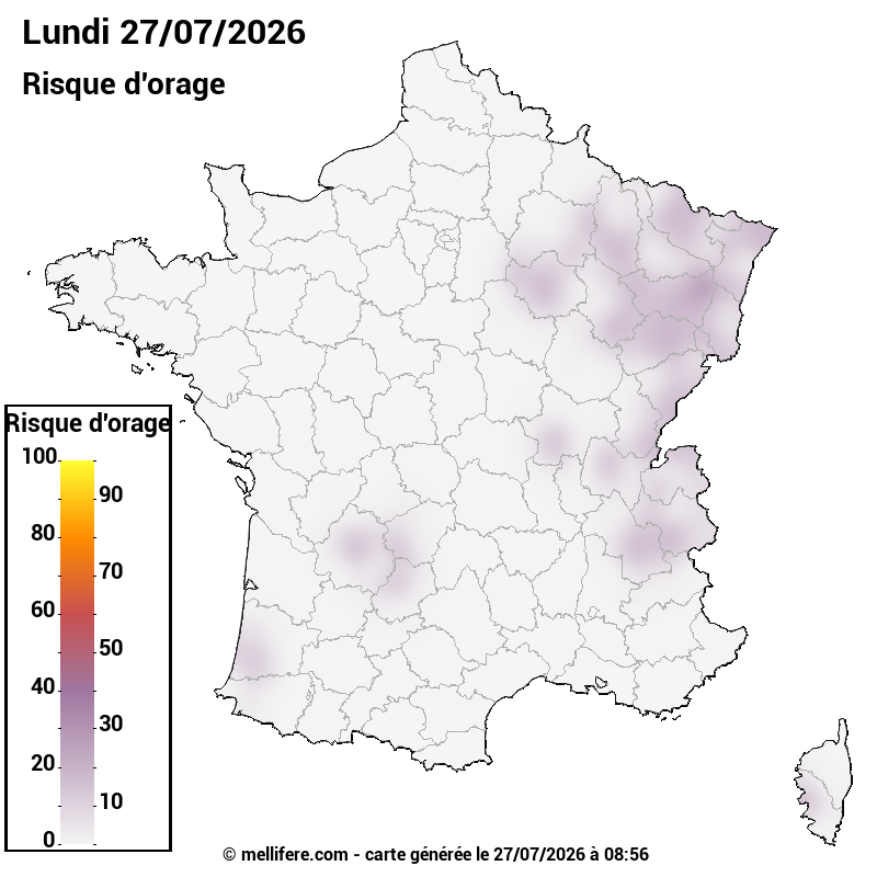 Prévision risques orage 27/07