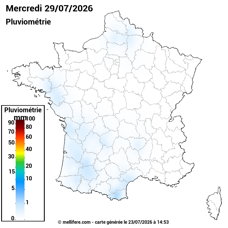 Prévision Pluviométrie 29/07