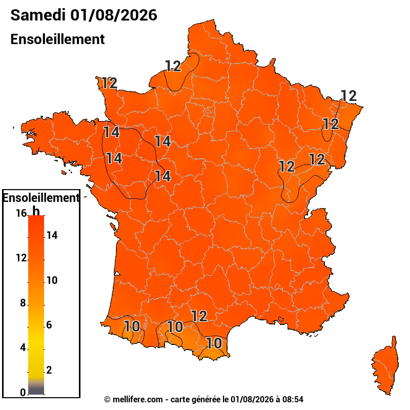 Prévision ensoleillement 01/08