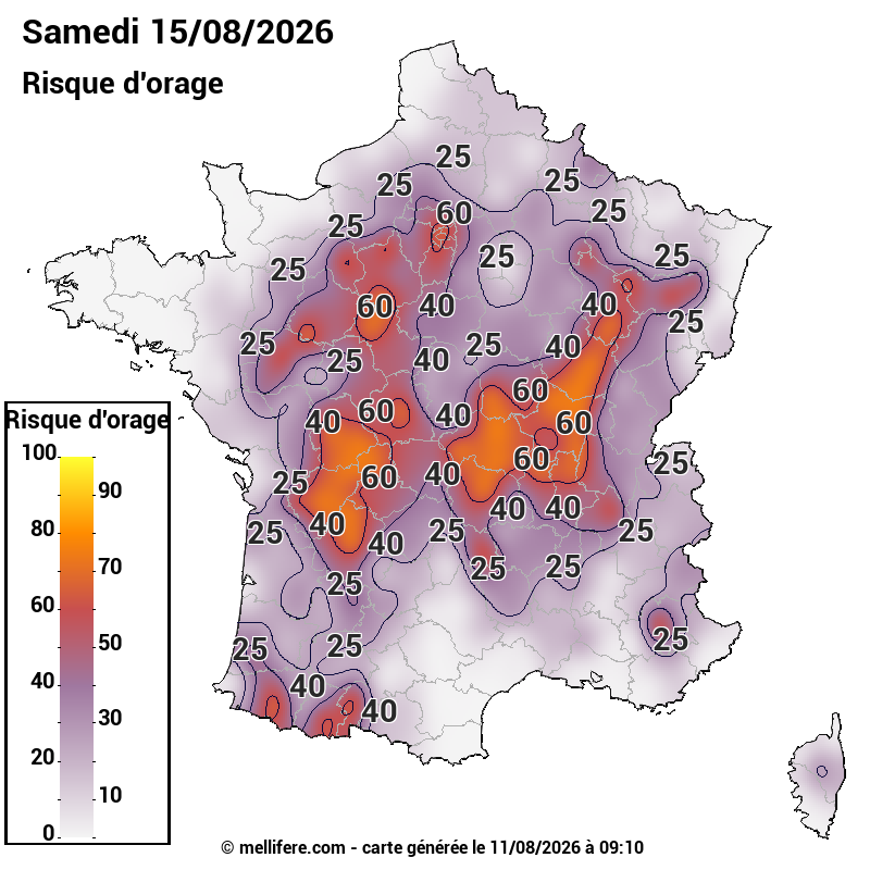 Prévision risques orage 11/08