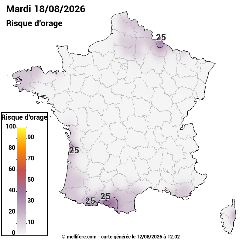 Prévision risques orage 12/08