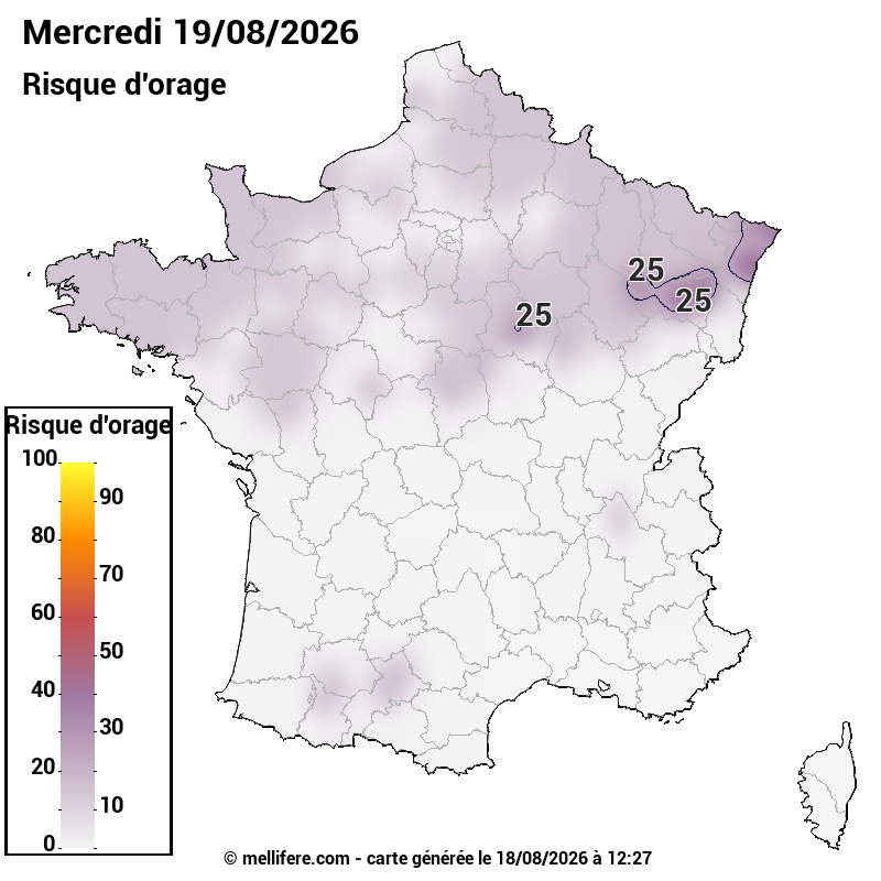 Prévision risques orage 19/08