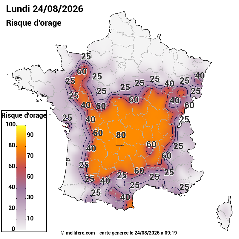 Prévision risques orage 24/08
