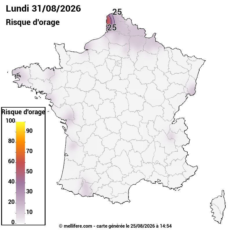 Prévision risques orage 26/08