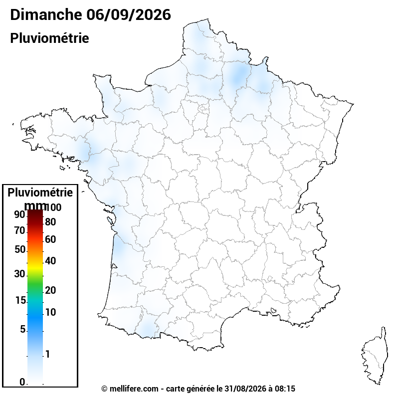 Prévision Pluviométrie 06/09