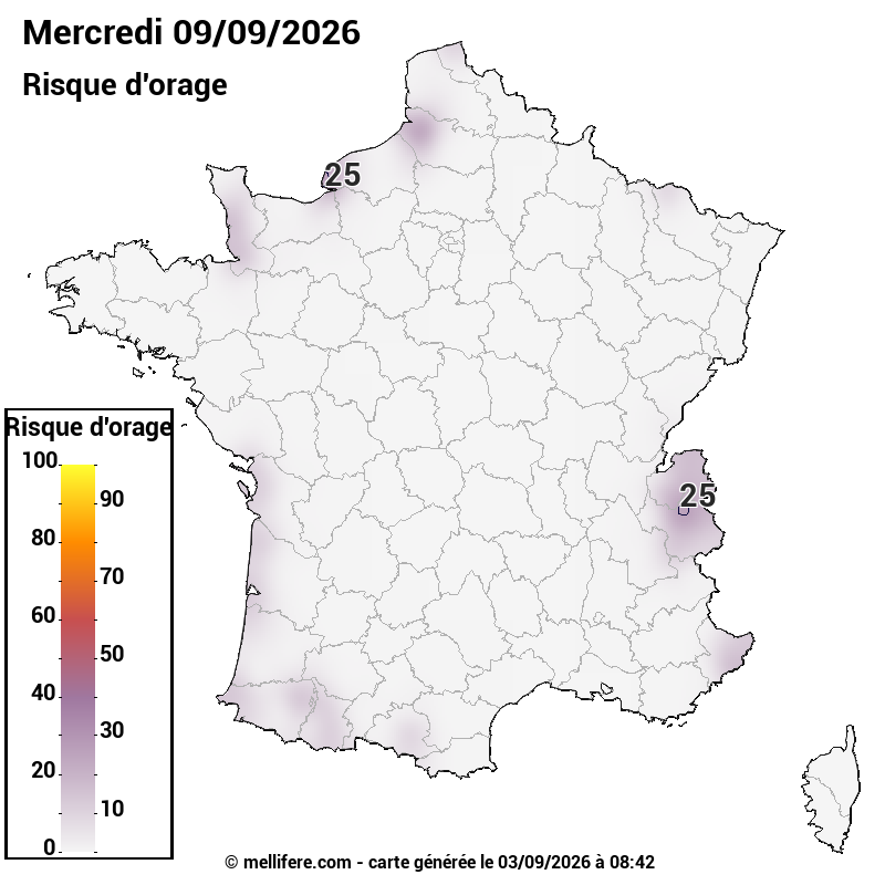 Prévision risques orage 03/09