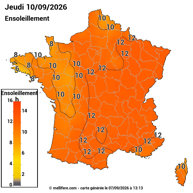 Prévision ensoleillement 07/09