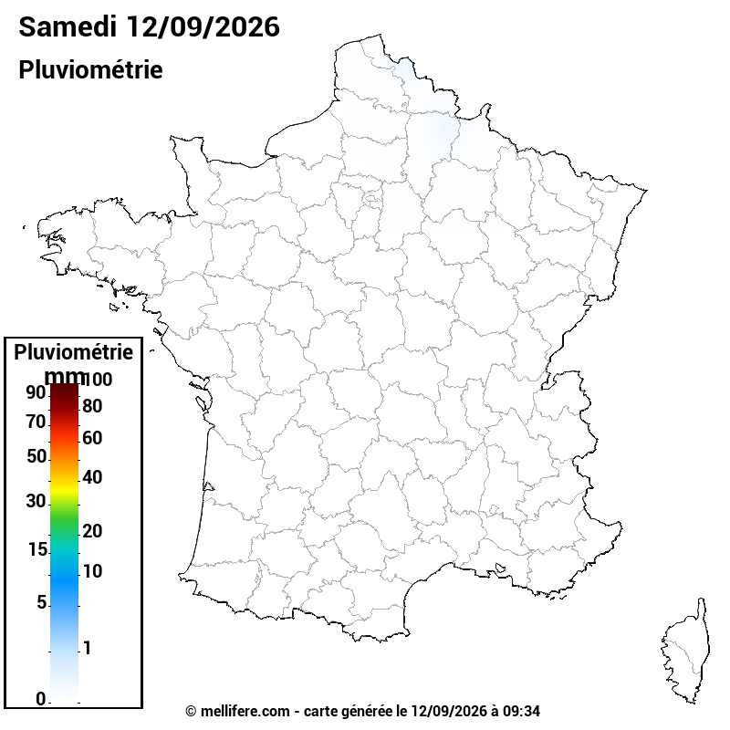 Prévision Pluviométrie 12/09