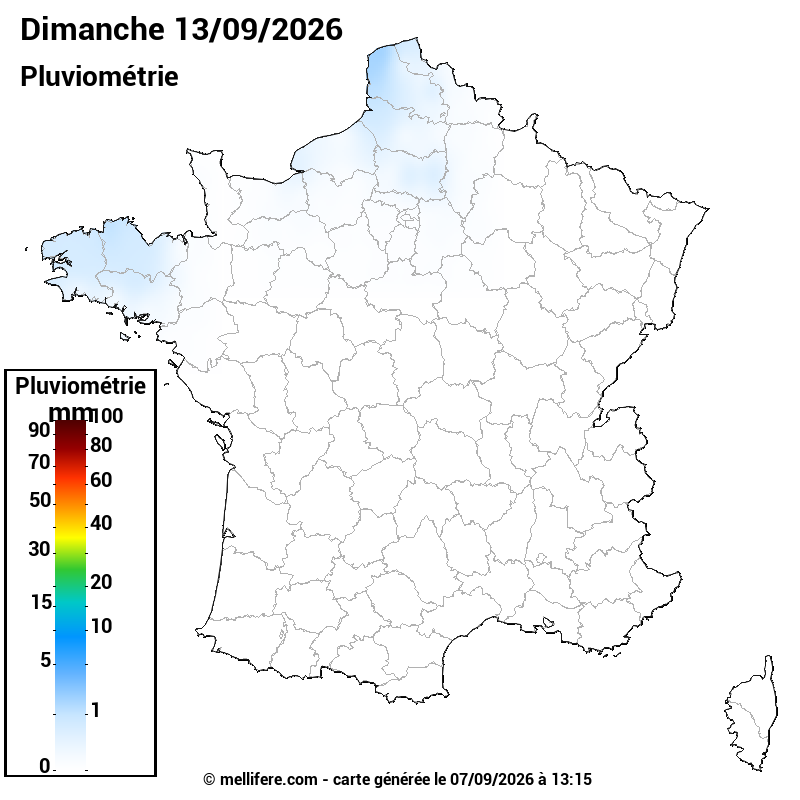 Prévision Pluviométrie 13/09