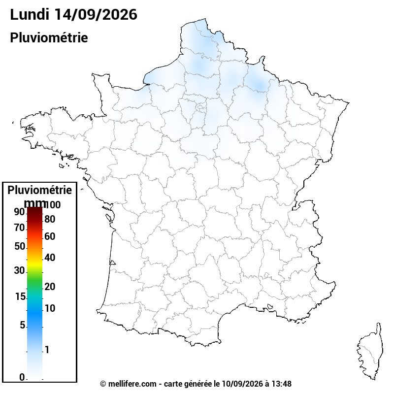 Prévision Pluviométrie 14/09