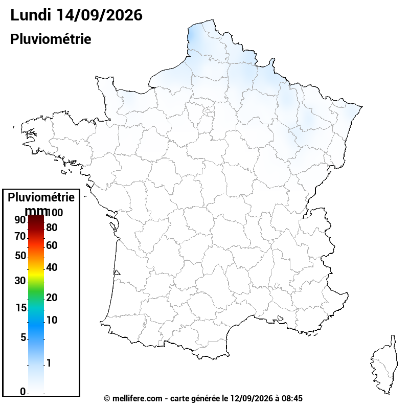 Prévision Pluviométrie 14/09