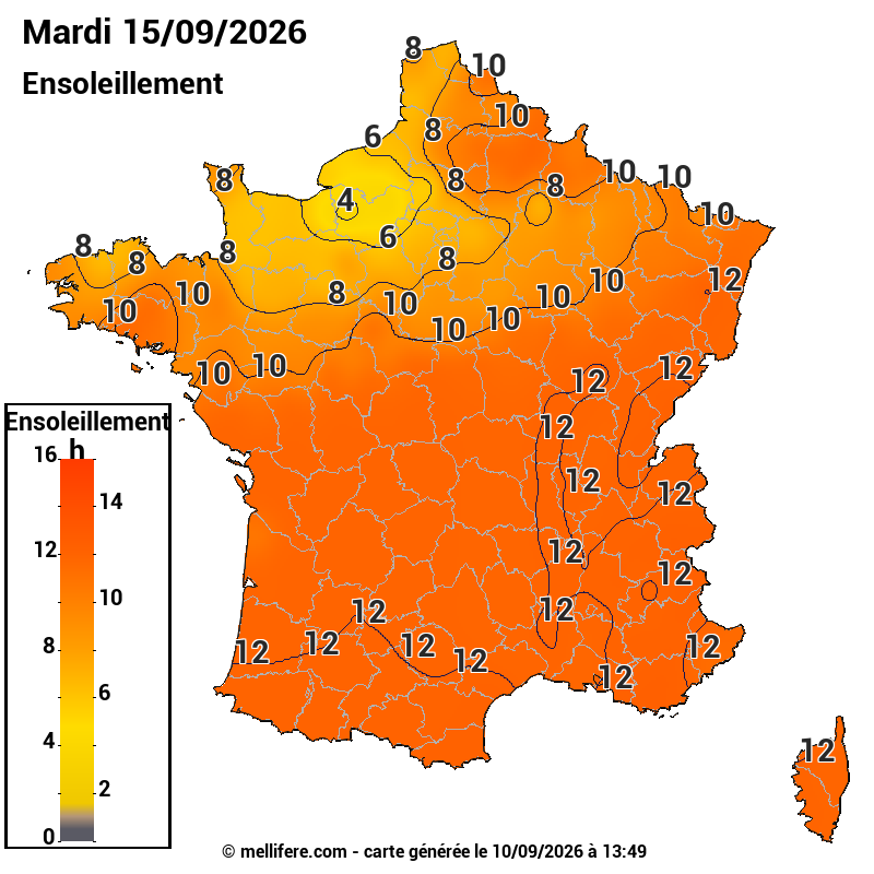 Prévision ensoleillement 10/09