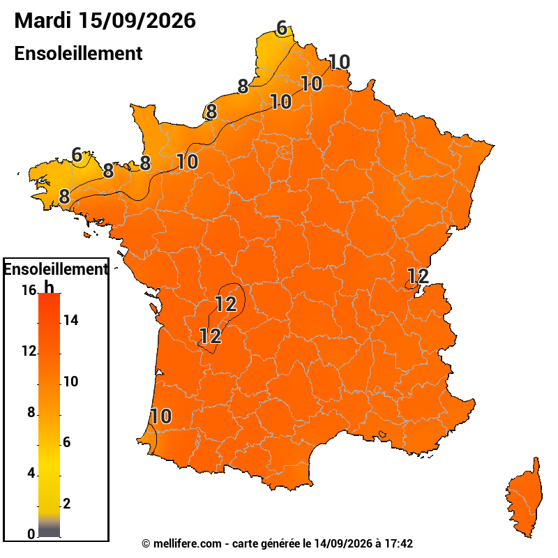 Prévision ensoleillement 15/09
