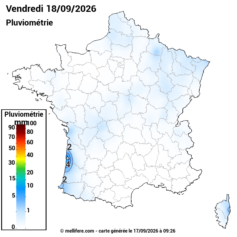 Prévision Pluviométrie 18/09