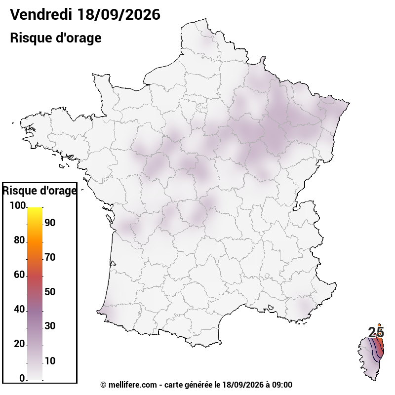 Prévision risques orage 18/09