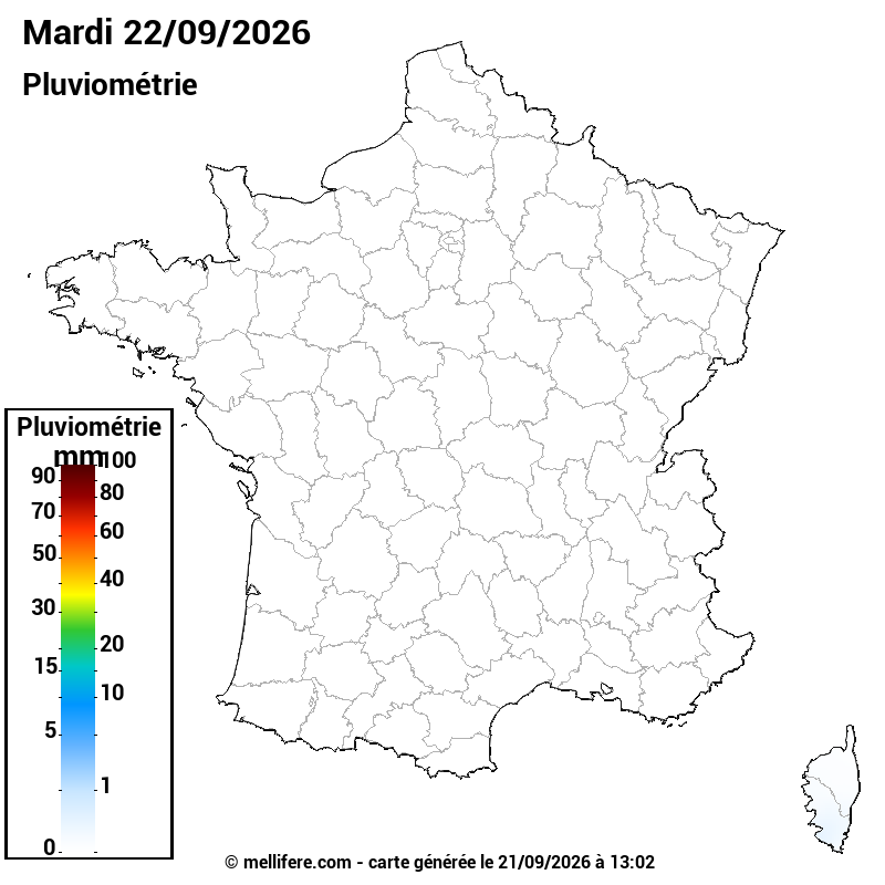 Prévision Pluviométrie 22/09