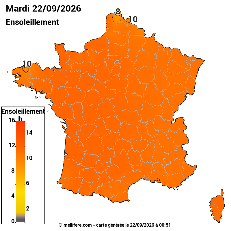 Prévision ensoleillement 22/09
