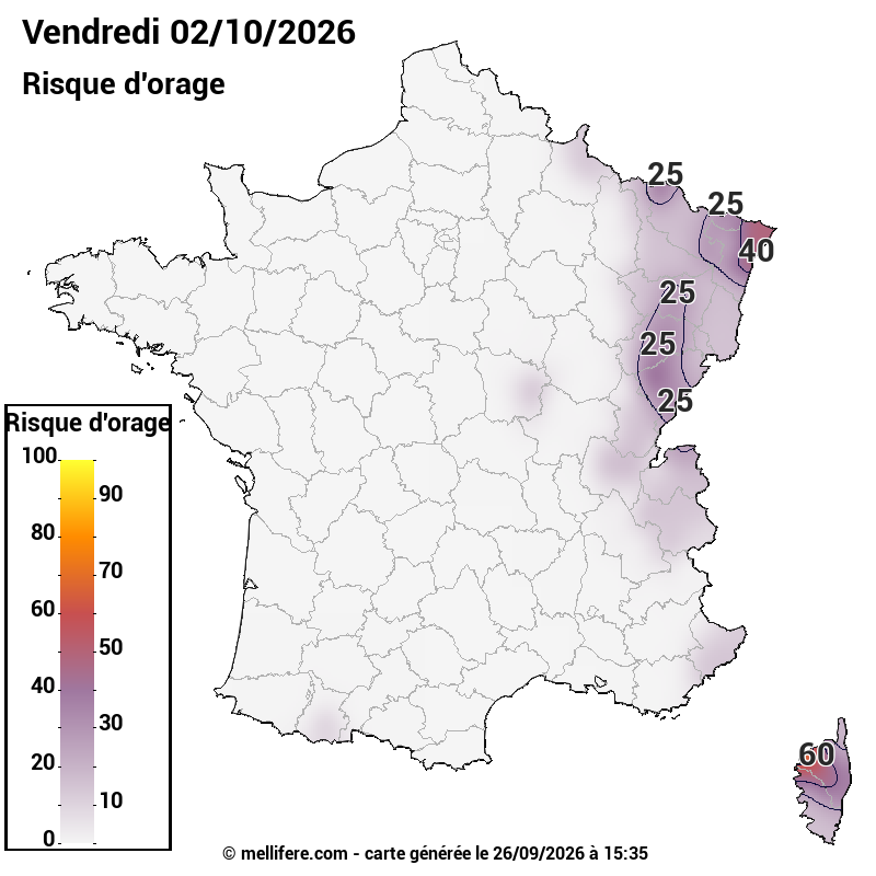Prévision risques orage 26/09