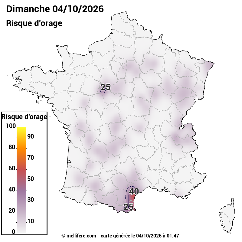 Prévision risques orage 04/10