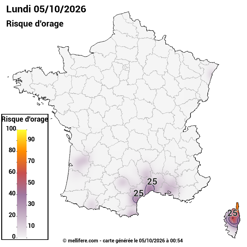 Prévision risques orage 05/10