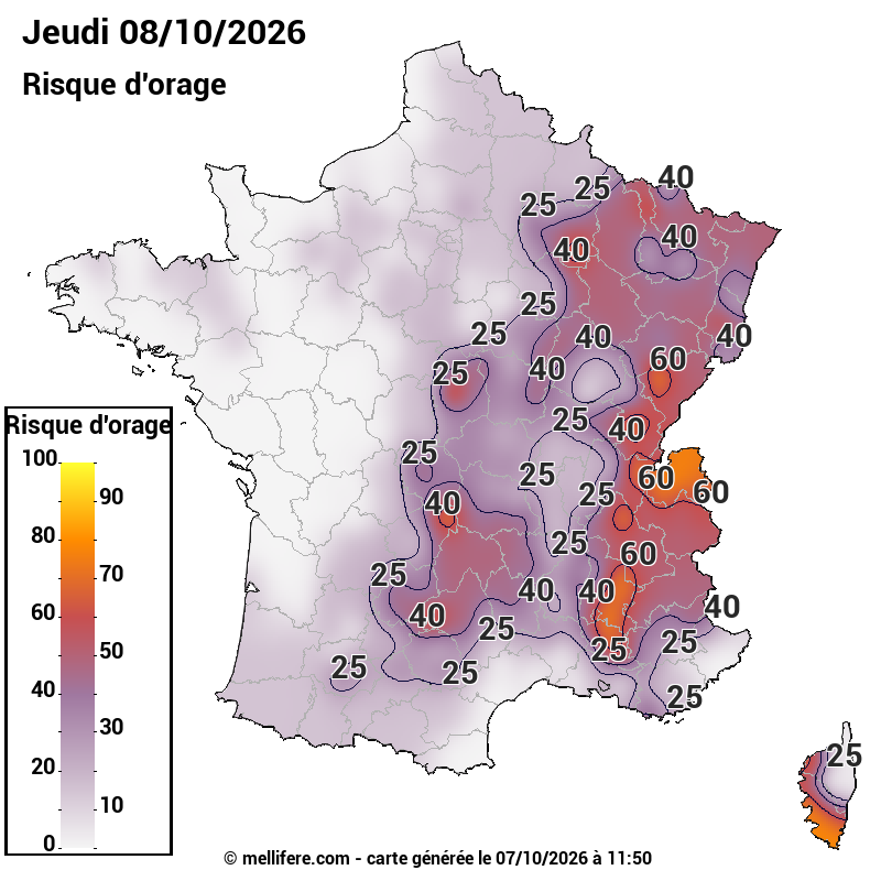 Prévision risques orage 08/10