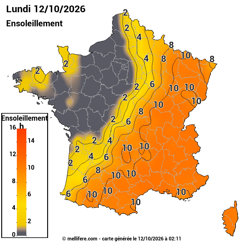 Prévision ensoleillement 12/10