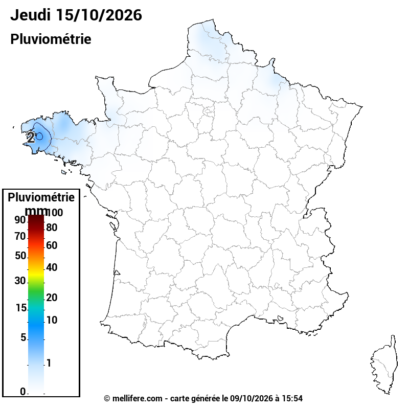 Prévision Pluviométrie 15/10