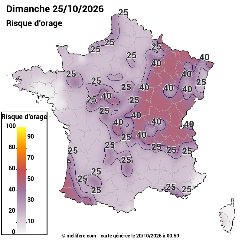 Prévision risques orage 20/10